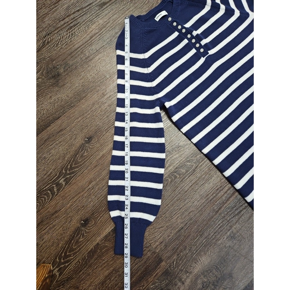 Sonoma Goods For Life Henley Sweater Dress In Navy White Stripe Size Small - Picture 7 of 10